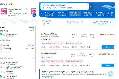 Bí quyết săn vé máy bay Vietnam Airlines tiết kiệm nhất