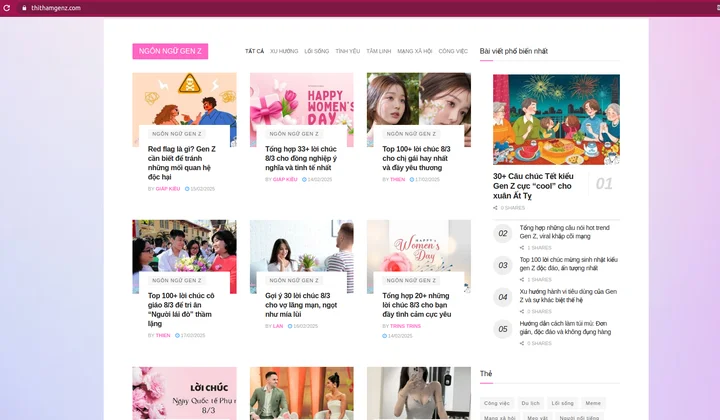 Review thì thầm Gen Z - website dành cho giới trẻ hàng đầu