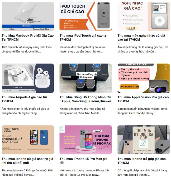 Review địa chỉ thu mua điện thoại cũ uy tín TP HCM - Tiến Trần Mobile