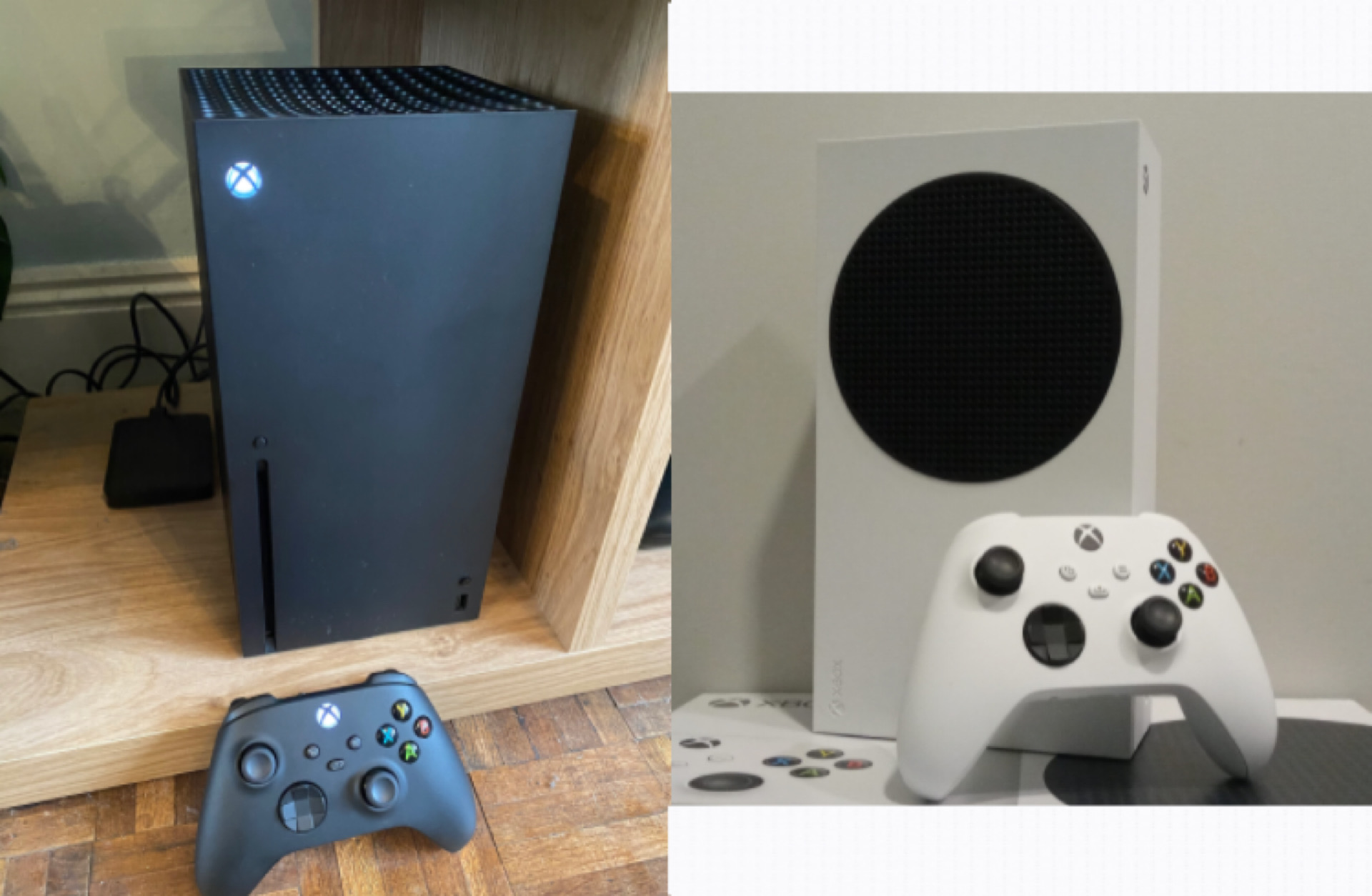 Xbox Series X và Xbox Series S đặt cạnh tay cầm