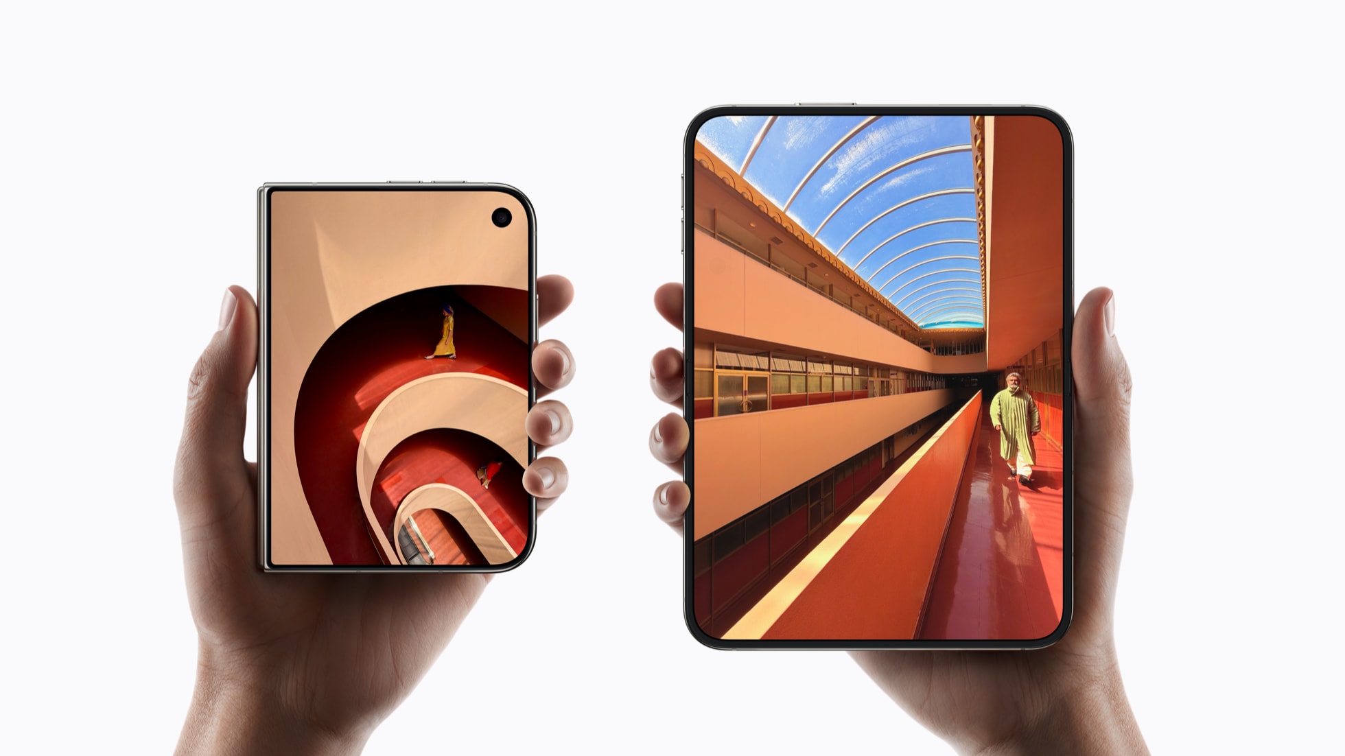 Hai kích thước màn hình của iPhone Duo: 7,6 inch bên trong và 5,4 inch bên ngoài