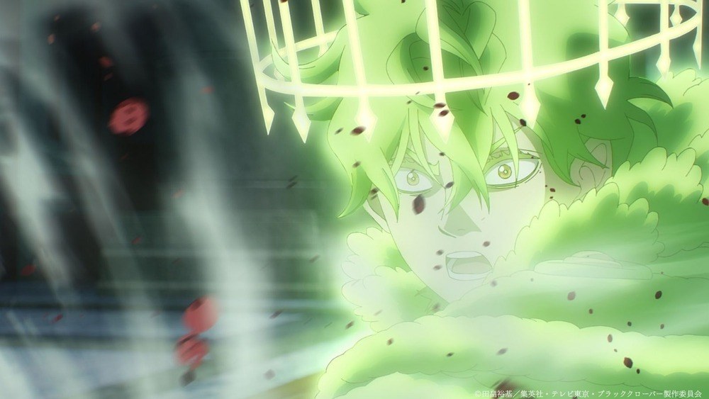 Yuno trong trạng thái Spirit of Euros với vương miện ánh sáng ở Black Clover mùa 2