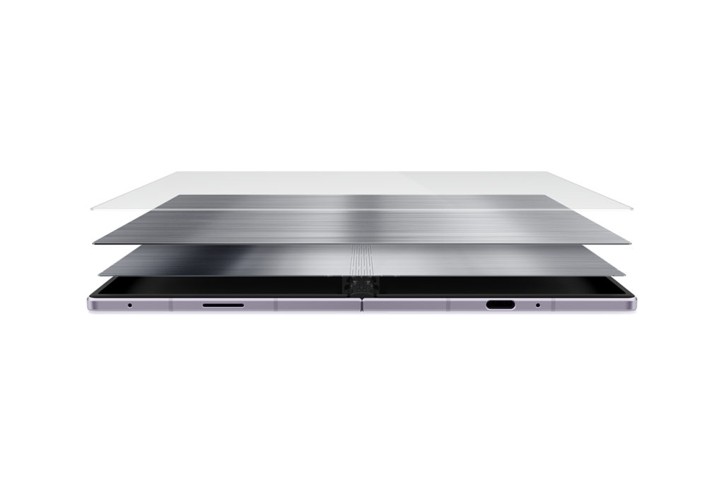 Galaxy Z Fold 8 với kết cấu bản lề Flex Titanium và các lớp màn hình